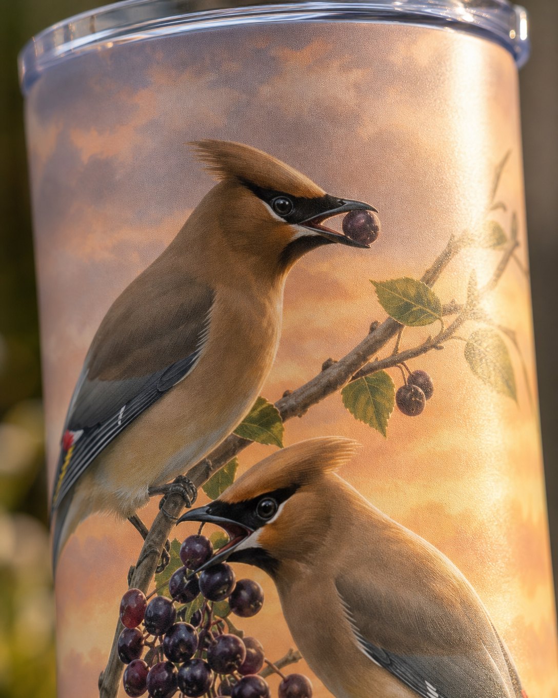 Serviceberry Waxwings Tumbler, image 4