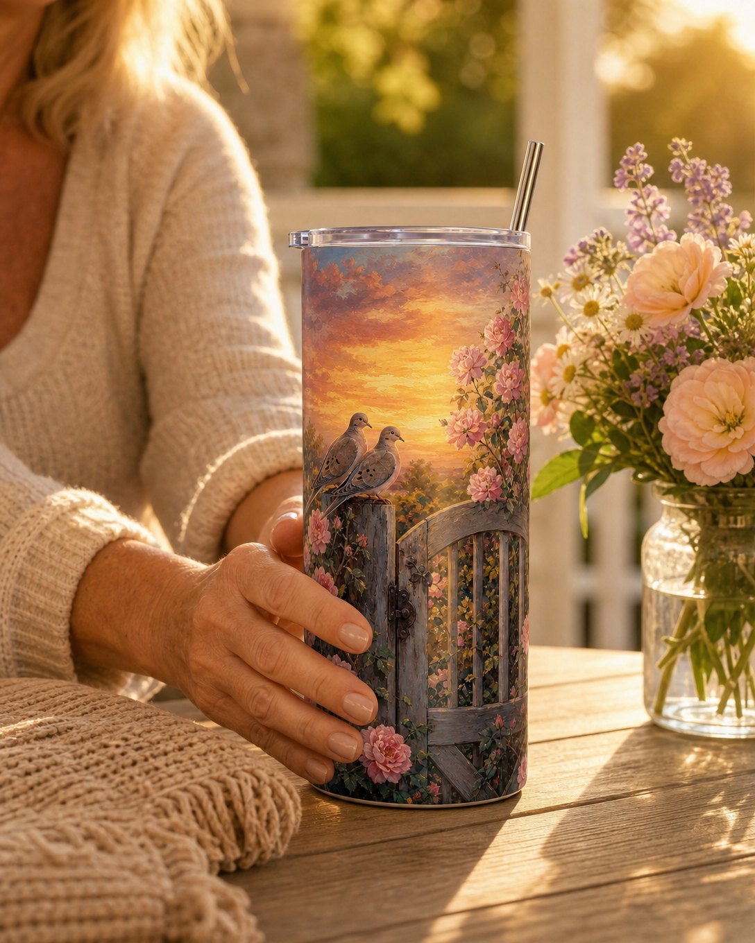 Rose Gate Doves Tumbler, image 5
