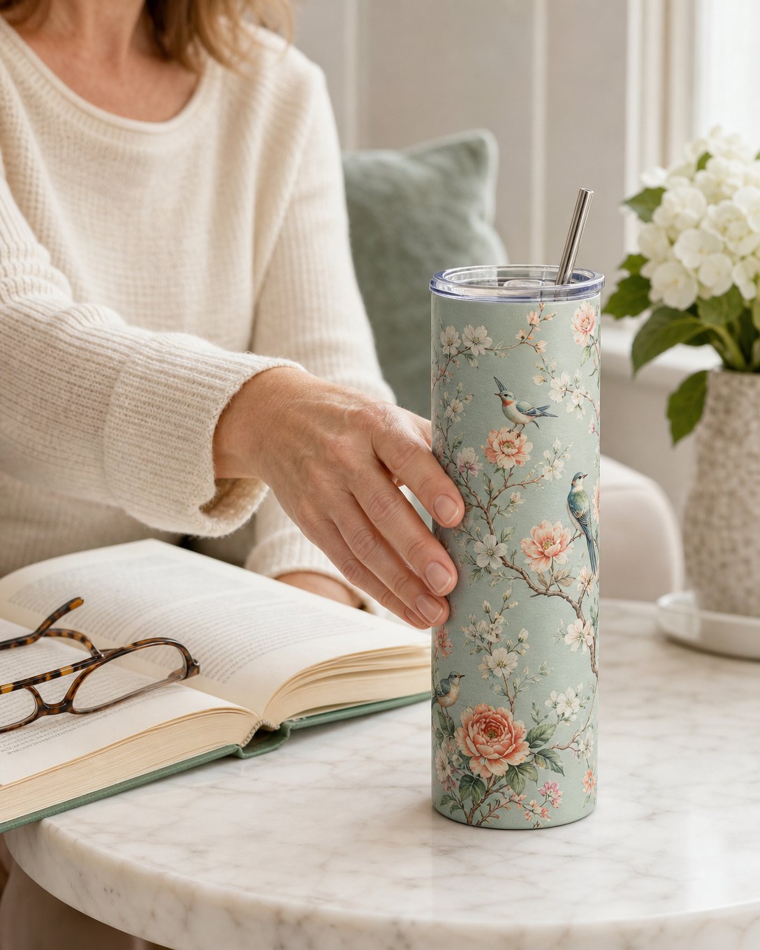 Celadon Aviary Tumbler, image 1