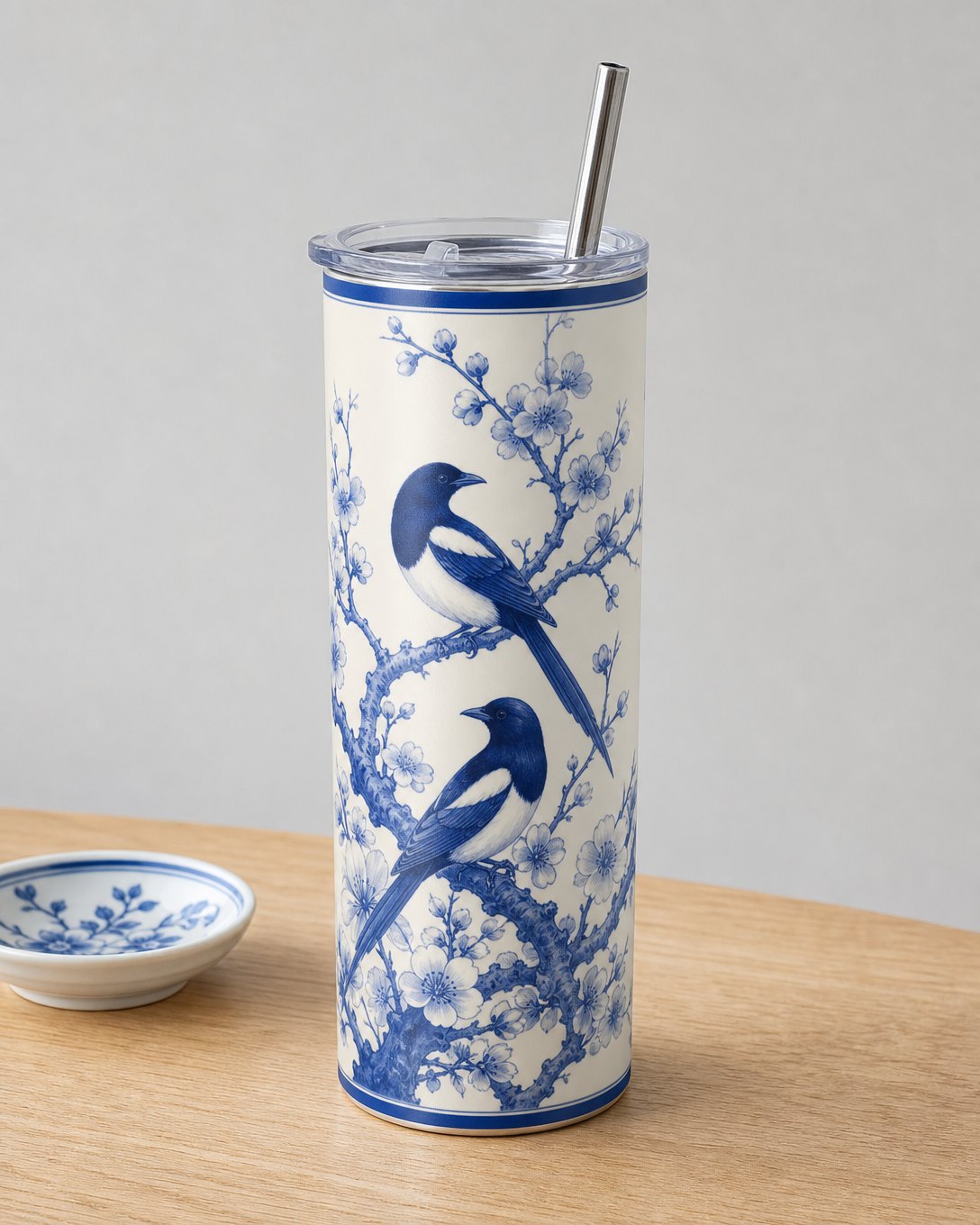 Porcelain Magpies Tumbler, image 1