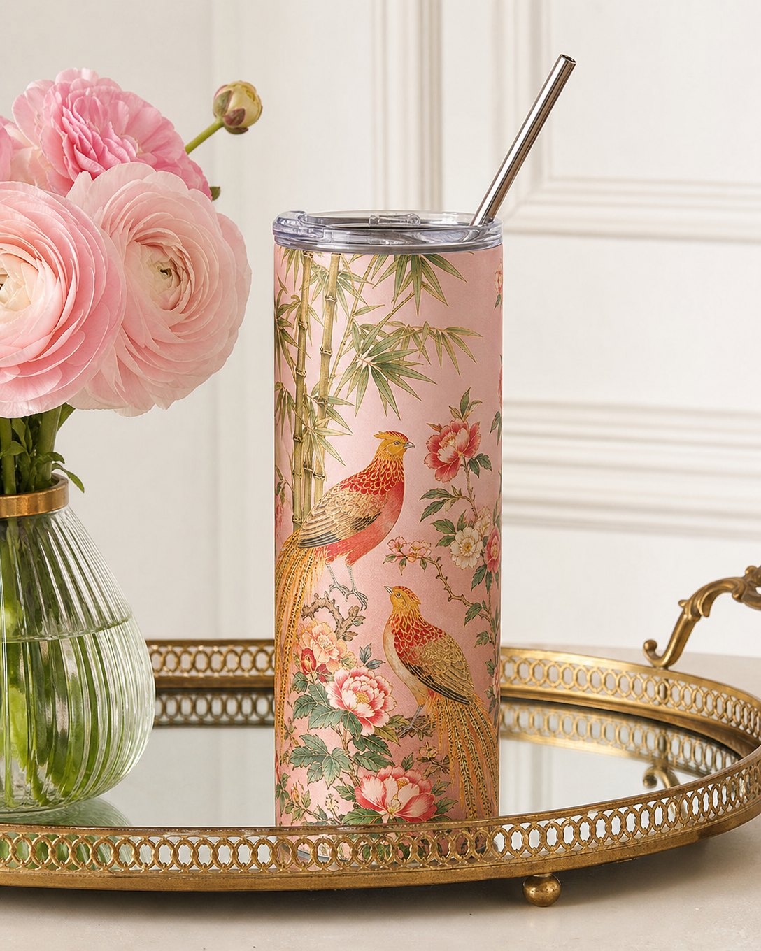 Blush Pheasants Tumbler, image 1