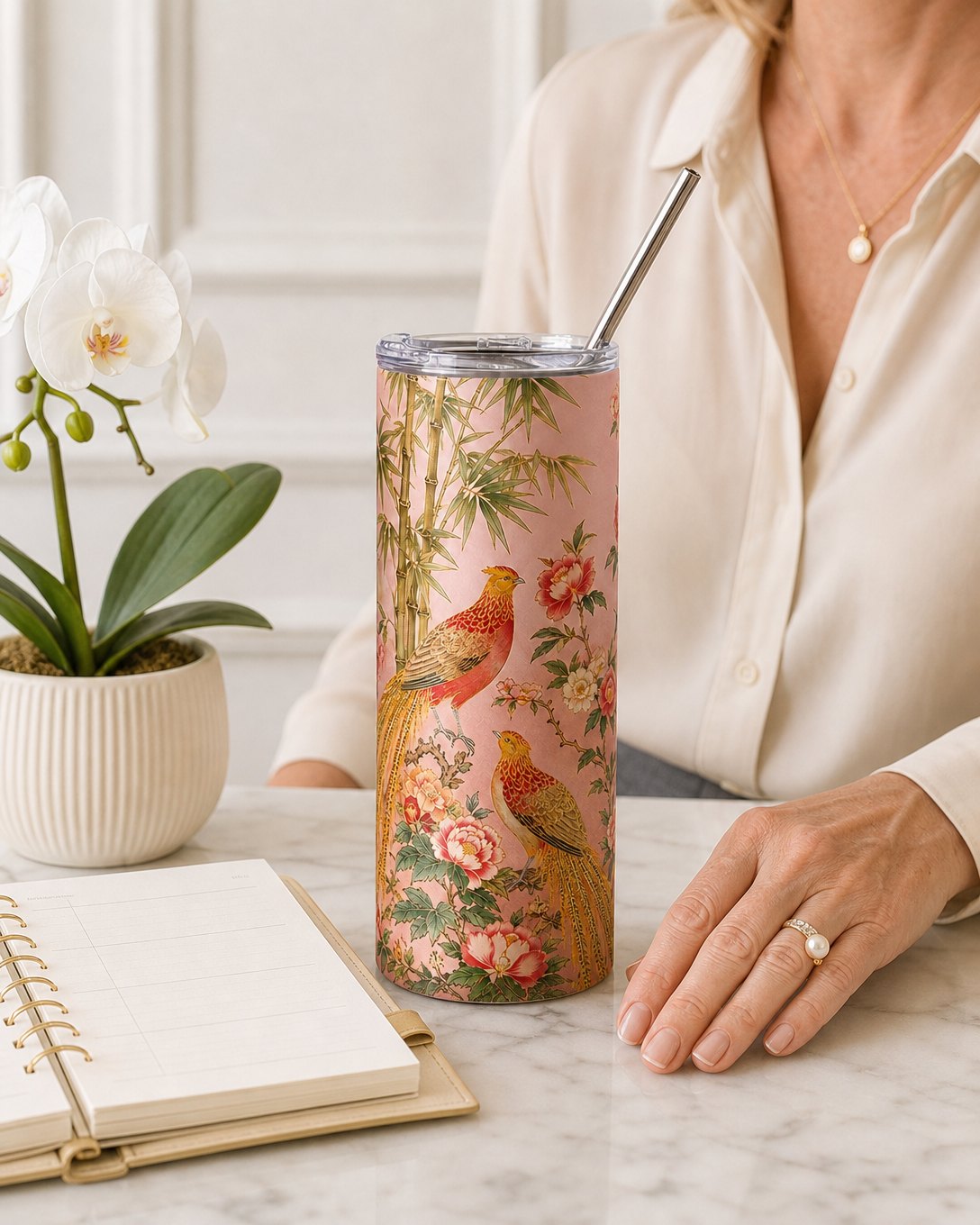 Blush Pheasants Tumbler, image 5