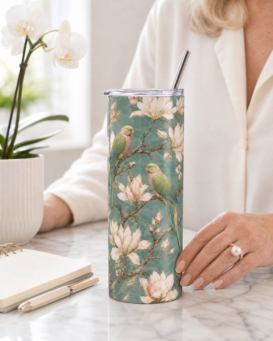 Magnolia Parrots Tumbler, image 5