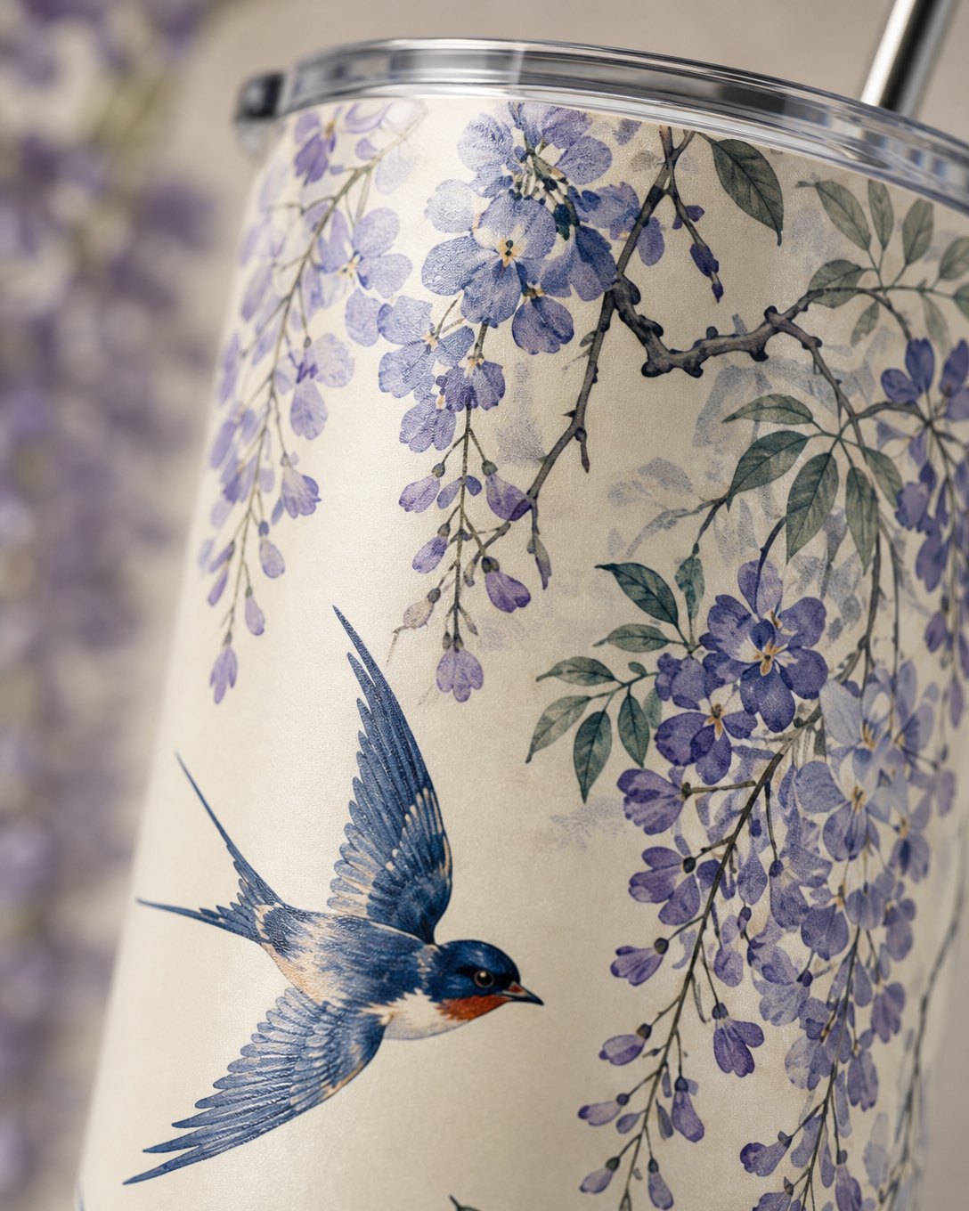Wisteria Swallows Tumbler, image 4