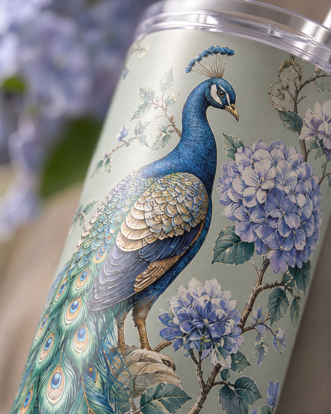 Hydrangea Peacock Tumbler, image 4