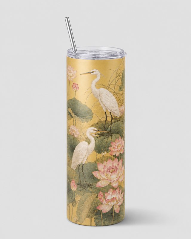 Gilded Egrets tumbler