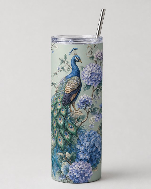 Hydrangea Peacock tumbler